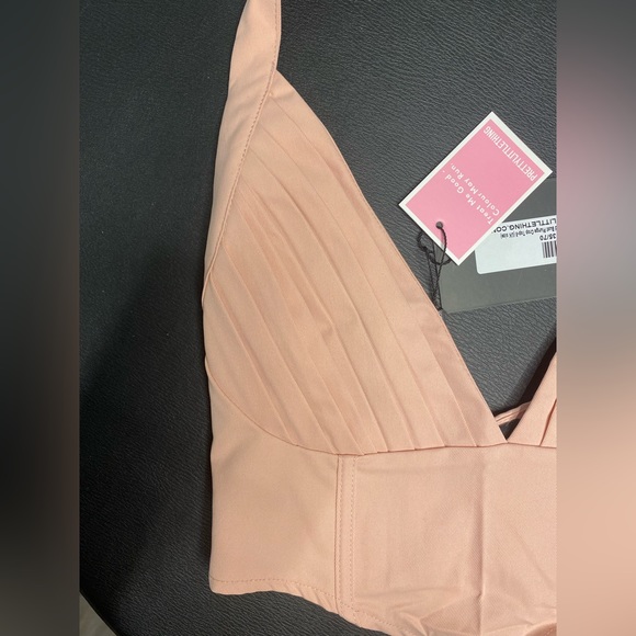 PLT Pink Cargo Pleated Bust Plunge Crop Top SIZE 4US (8UK) - Picture 4 of 8